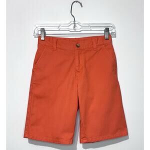 Janie and Jack Boys Shorts 10 Cotton Orange Adjustable Waist Pockets Logo